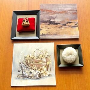 🆕 Abstract - Zebra - Gold Accent - Canvas Art